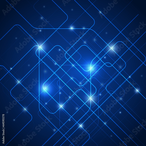 Abstract lines, technology blue background