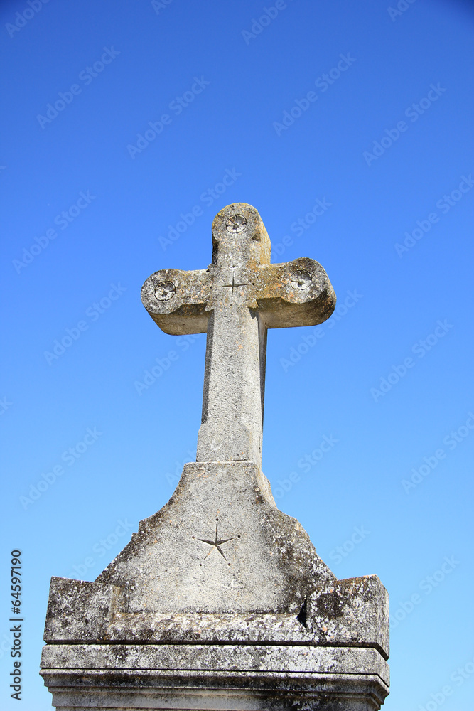 Cross ornament at a French cemetary