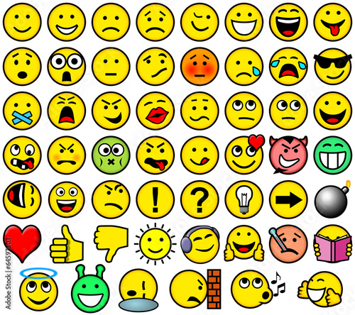 Classic retro style 54 smileys