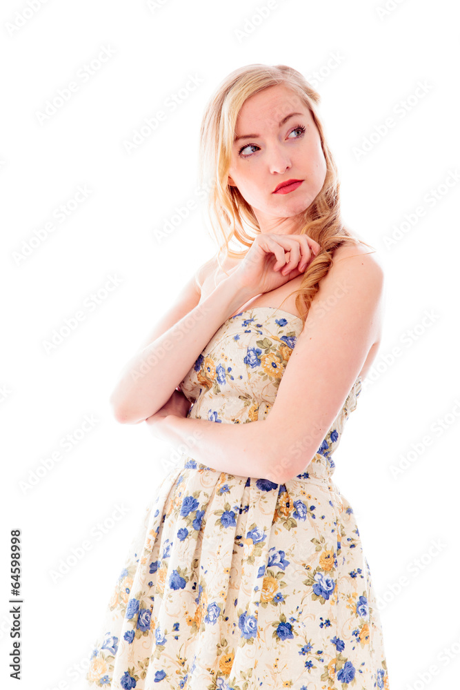 Side profile of a young woman standing Side profile of a young woman standing