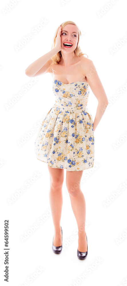 Beautiful young woman looking shocked Beautiful young woman looking shocked