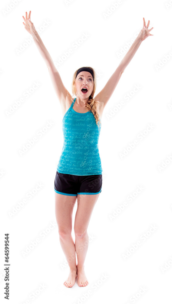 Young woman celebrating success