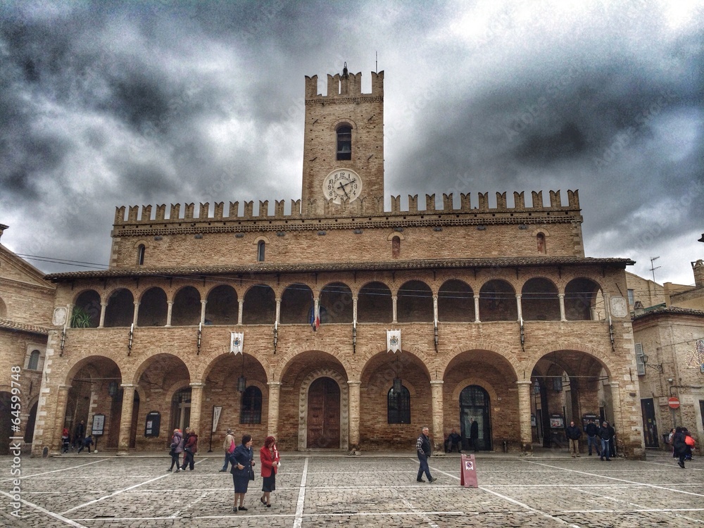 town hall of Offida, marche region,Italy