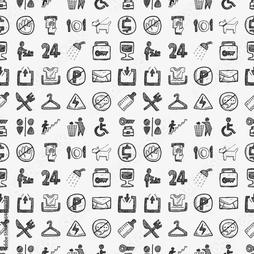 seamless doodle public sign pattern