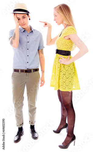 Woman blaming her friend