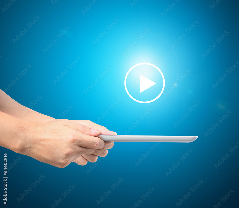 Fototapeta premium touch screen tablet in hand