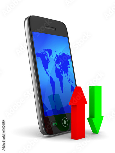 phone on white background. ...
