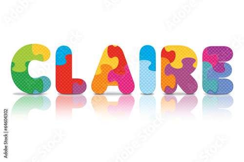 Vector CLAIRE written with alphabet puzzle