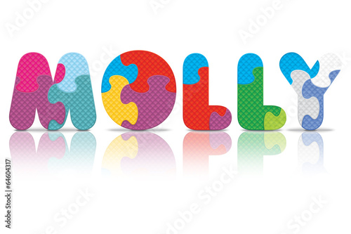 Vector MOLLY written with alphabet puzzle