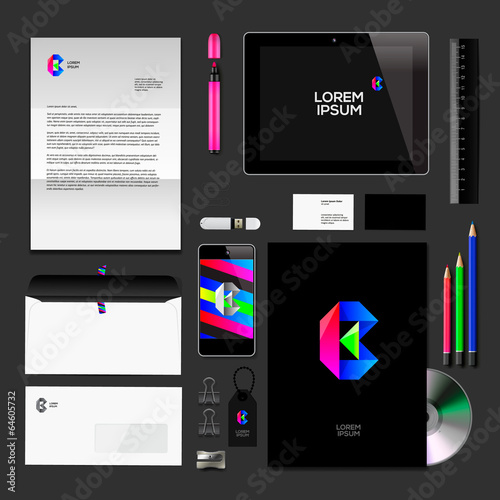 Corporate identity black  mock-up classic style