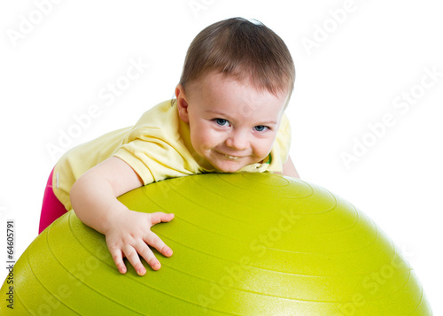 Child girl with  gymnastic ...