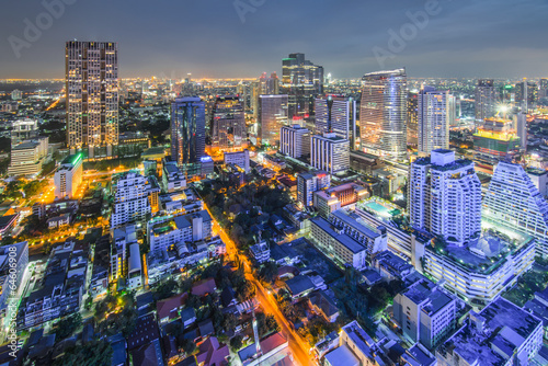 Bangkok cityscape. Bangkok night view in the business district. © ake1150
