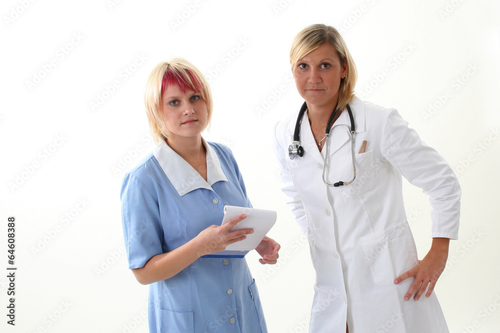 Doctor and nurse discusing what to do Doctor and nurse discusing what to do