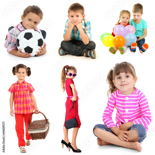 Collage of cute children is...
