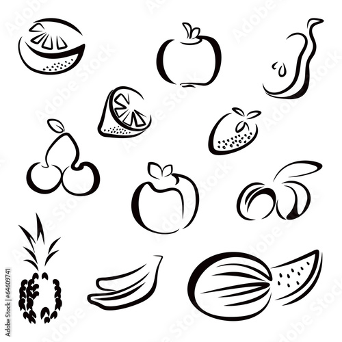 Fototapeta Naklejka Na Ścianę i Meble -  Fruit symbols