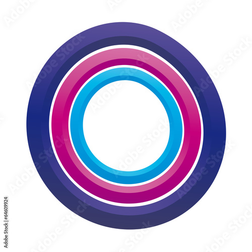 Bunter Kreis mit drei Ringen und Knick