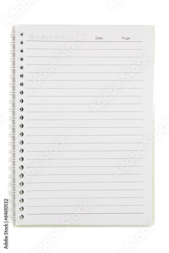 notebook with lined