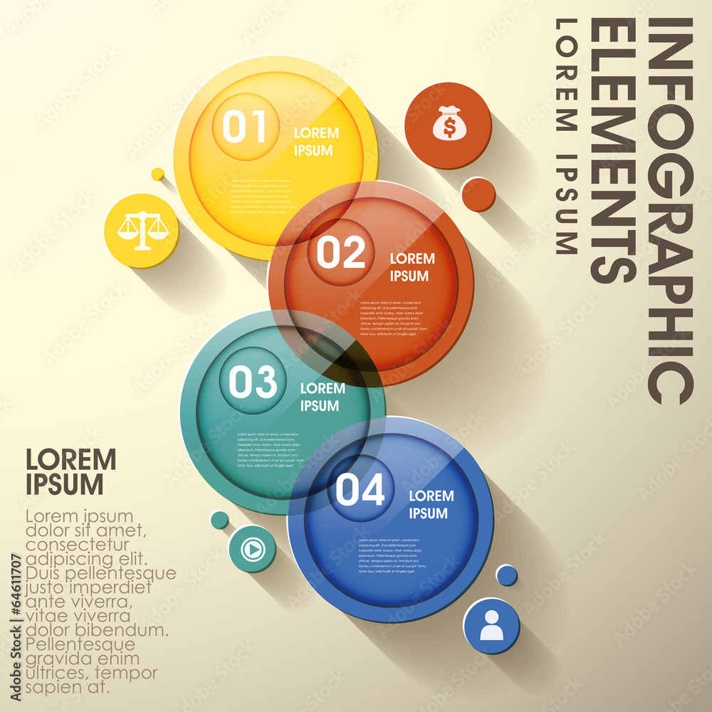 Obraz premium abstract glossy circle label infographic elements