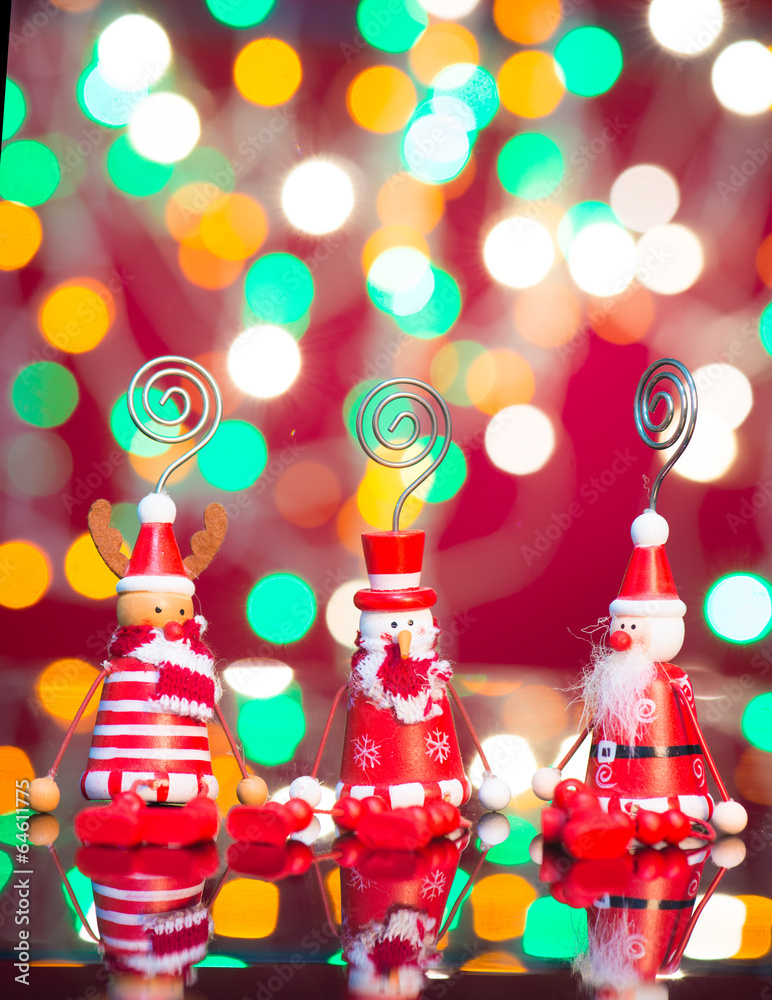 christmas toys with neon background