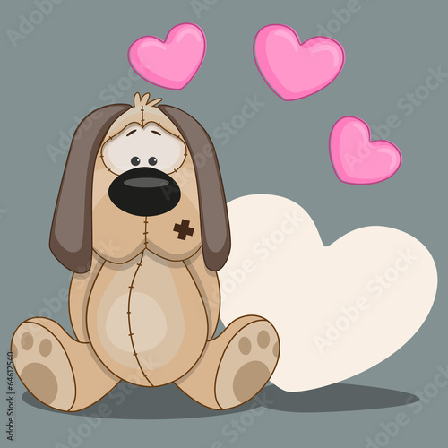 Dog with hearts
