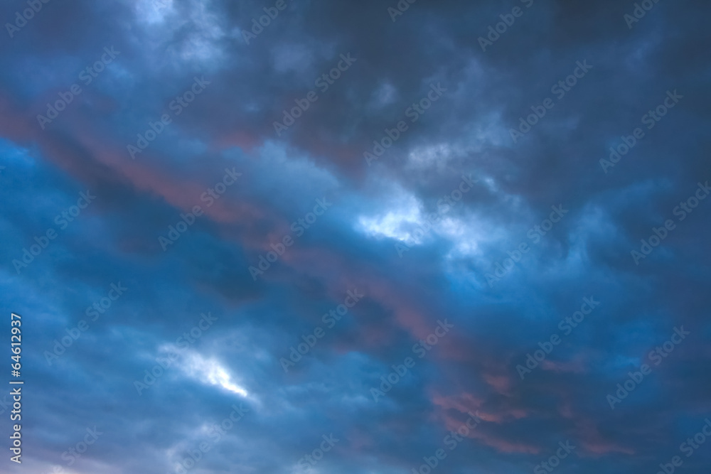 Stormy clouds in dramatic sky