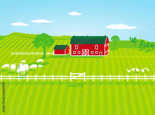 Farm mit Schafen