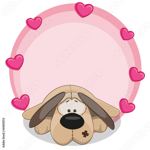 Dog with hearts