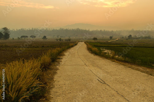 Rural road in the evening Thailand