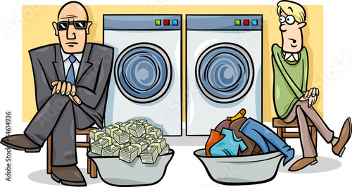 money laundering cartoon illustration