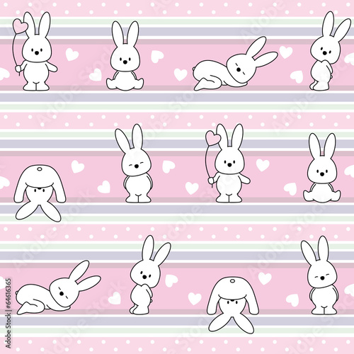 seamless vector baby. pattern with rabbit