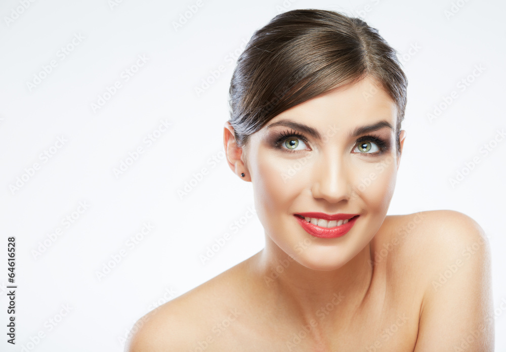 Woman hair style fashion portrait. isolated. Woman hair style fashion portrait. isolated.