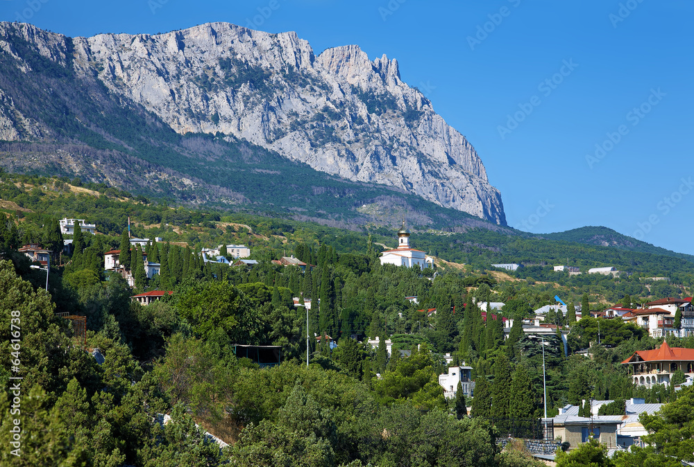 View on the mountain Ai-Petri and town Simeiz