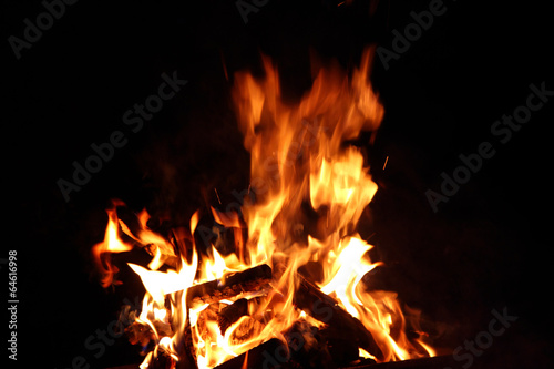 Brennende Holzkohle