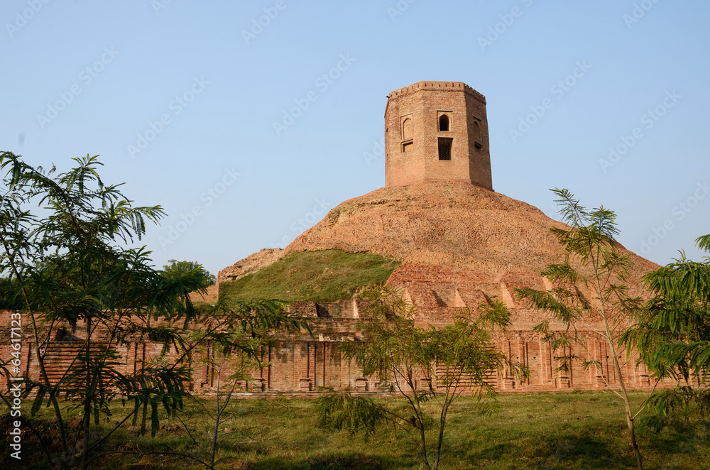 Holy buddhist Chaukhandi Stupa in Sarnath,India