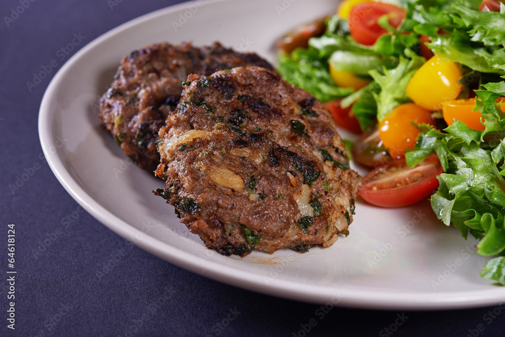 beef meatballs and salad