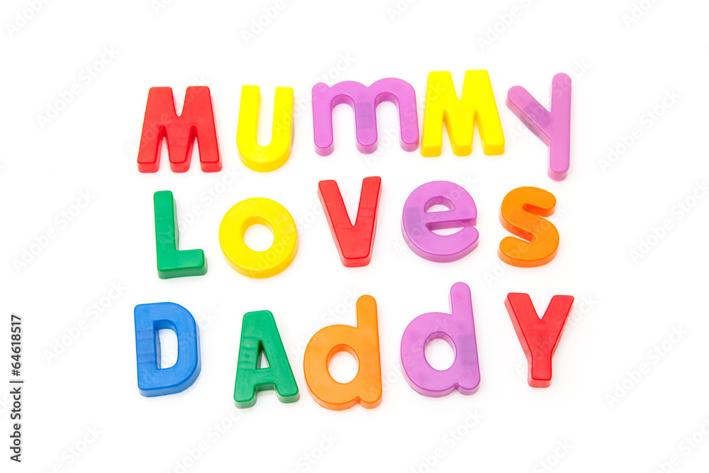 Naklejka premium Mamusia kocha tatusia