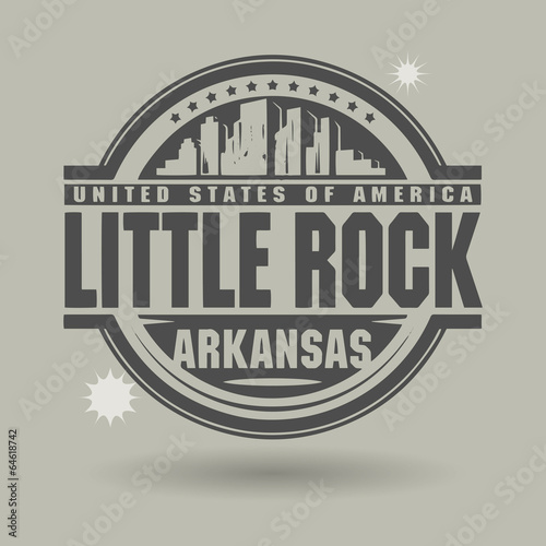 Stamp or label with text Little Rock, Arkansas inside