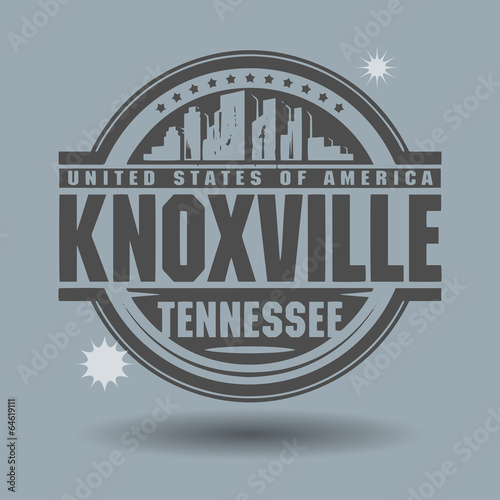 Stamp or label with text Knoxville, Tennessee inside