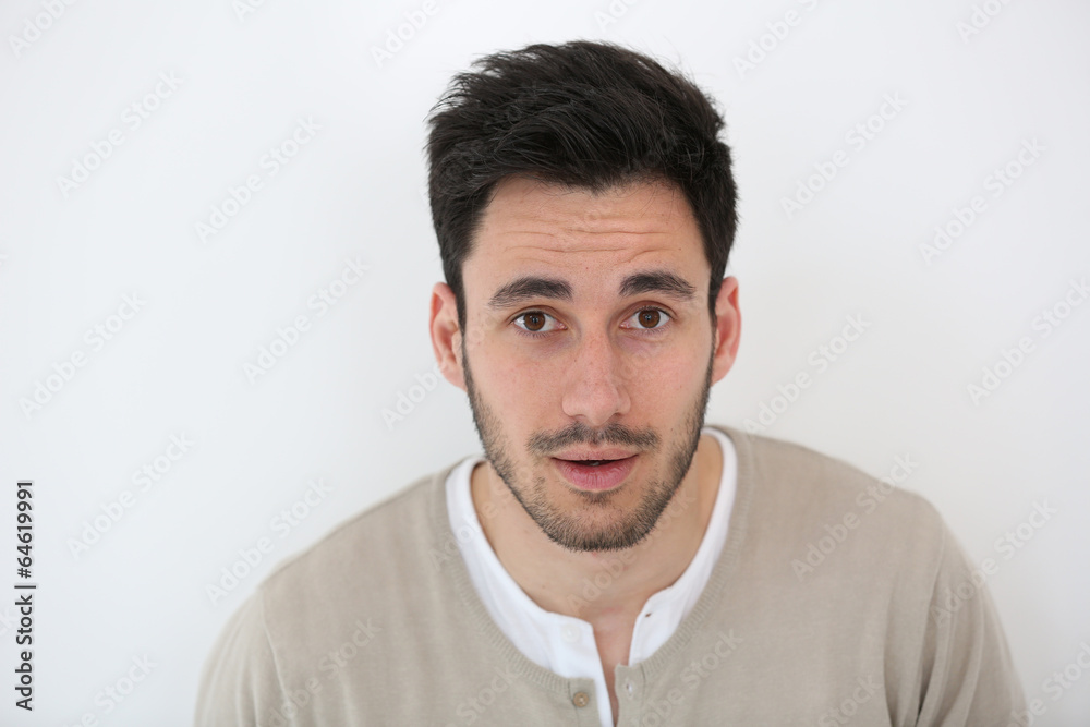 Portrait of man being suprised Portrait of man being suprised