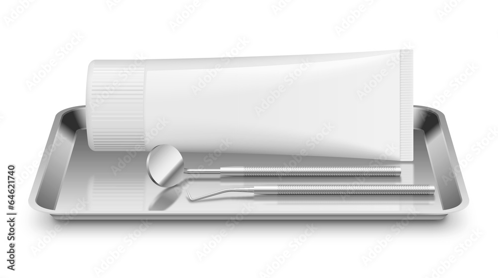 Tube de dentifrice et instruments de dentiste vectoriels 1 Tube de dentifrice et instruments de dentiste vectoriels 1