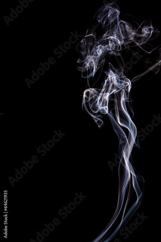 Abstract incense smoke isolated