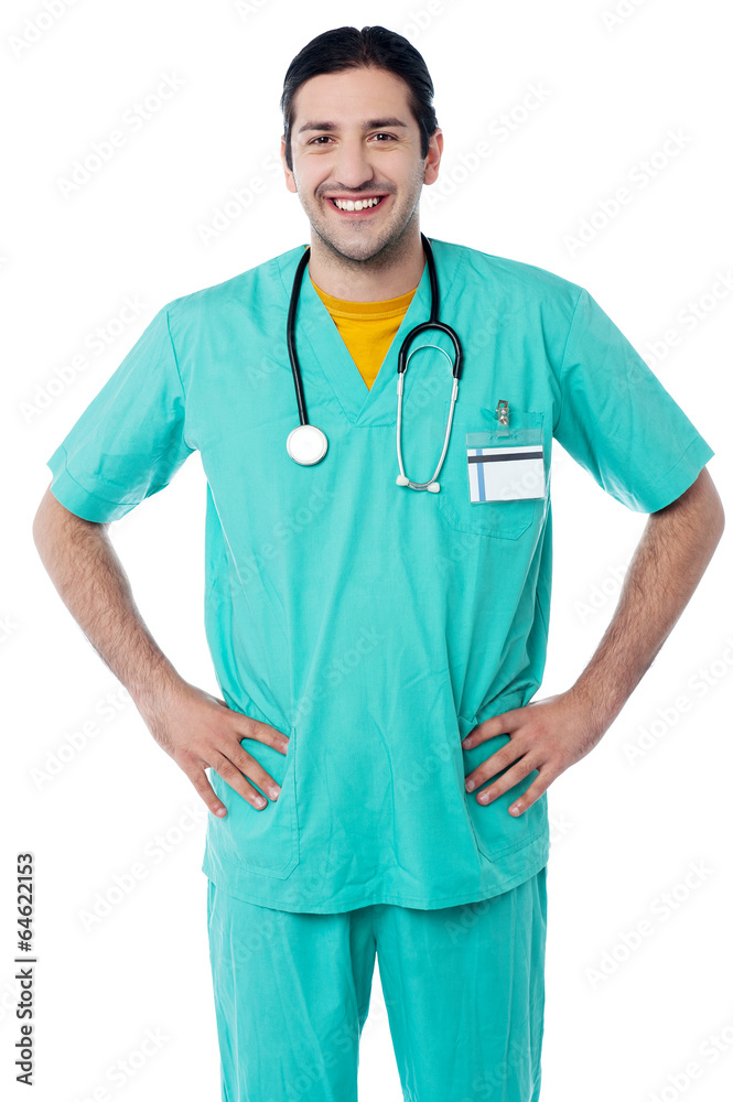 Smiling male doctor with stethoscope Smiling male doctor with stethoscope