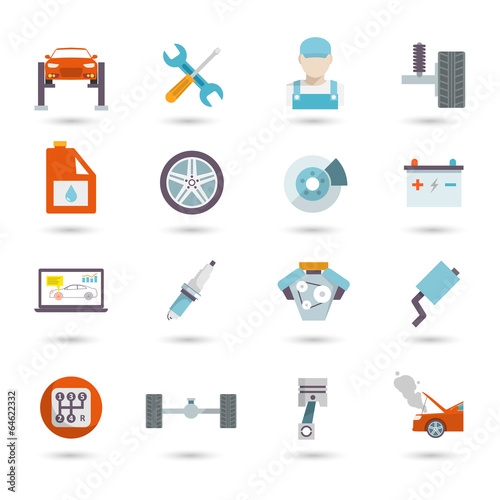Auto Service Icons Flat