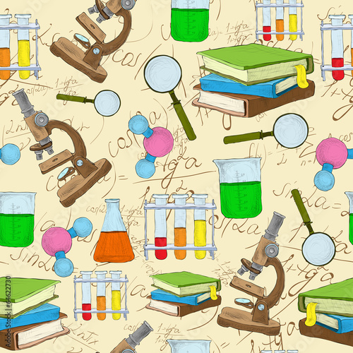 Science sketch seamless background