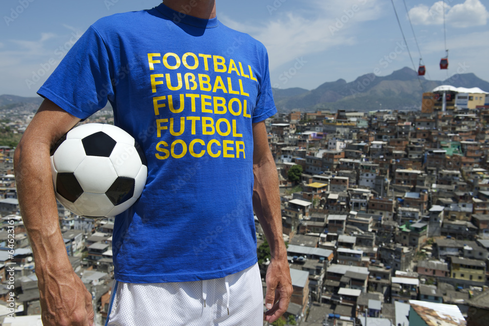 Brazilian Football Player Soccer Ball Rio Favela Slum Stock Photo ...