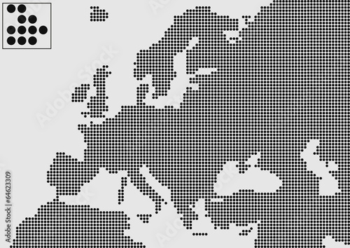 Avrupa haritası  ( siyah noktalı ) photo