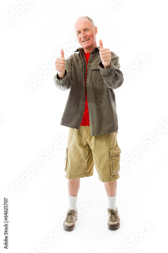 Senior man showing thumbs up gesture