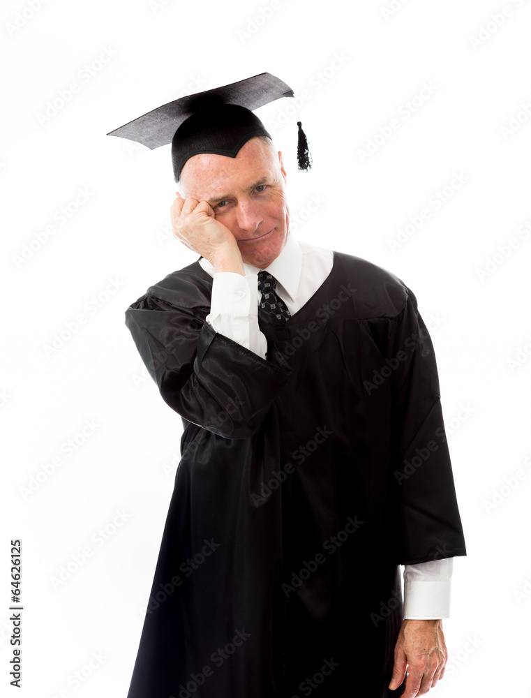 Senior male graduate thinking Senior male graduate thinking