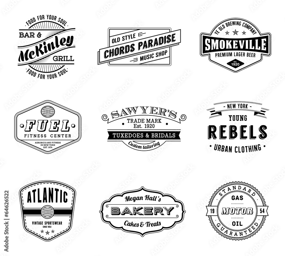 Vintage Vector Labels - obrazy, fototapety, plakaty 
