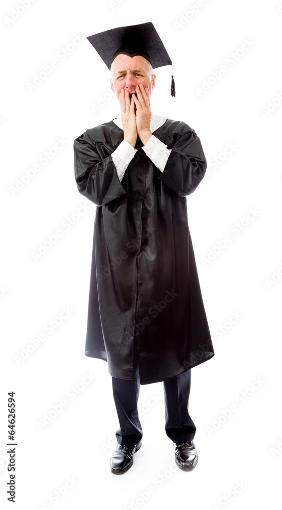 Senior male graduate disappointed Senior male graduate disappointed